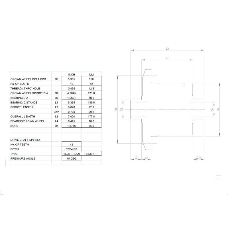 Diferențial autoblocant Blackline pentru Porsche 996/Boxster S 986 (00-04) 3,2 L / 987 3,2 L (05-06) Cu flanșă de montare – HLF1 - BR-AB-PR04 - HLF182 - 3666618848716