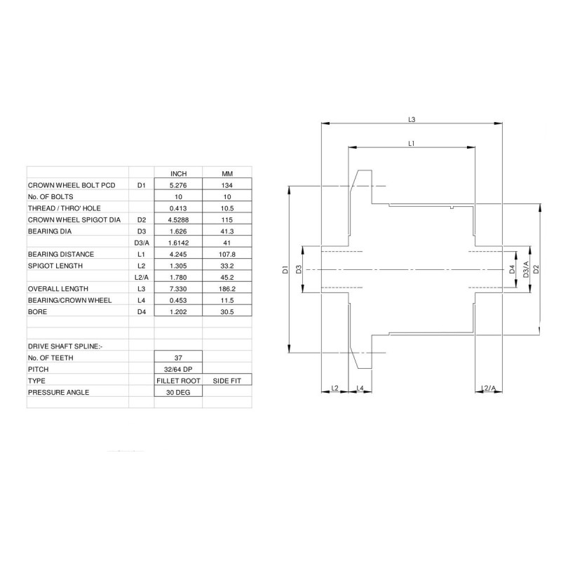 Blackline limited slip differential for Porsche 944/turbo (1986–), Audi-Porsche BV 016/093, Audi A4 Quattro (rear) - HLF181 - BR-AB-PR03 - HLF181 - 3666618848723