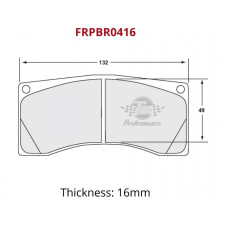 TM Performance TM198 16 mm brake pads - FRPBR0416-198 - DIV-FRPBR0416-198 - FRPBR0416-198 - 3666618664583