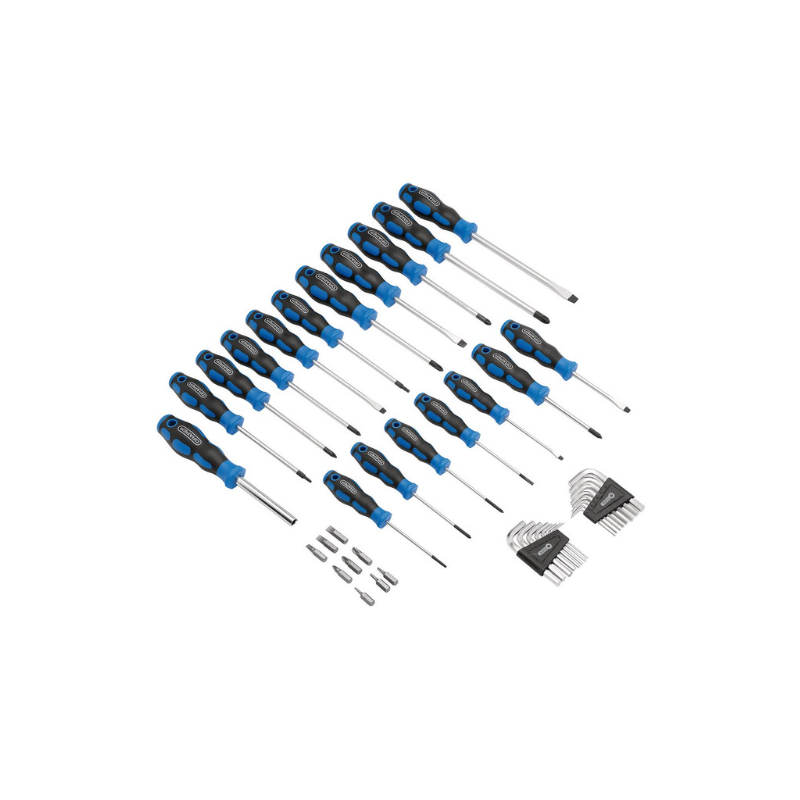Set de șurubelnițe cu mâner flexibil, chei hexagonale și capete de schimb DRAPER (44 de piese) - DRA-81294 - D81294 - 5010559812943