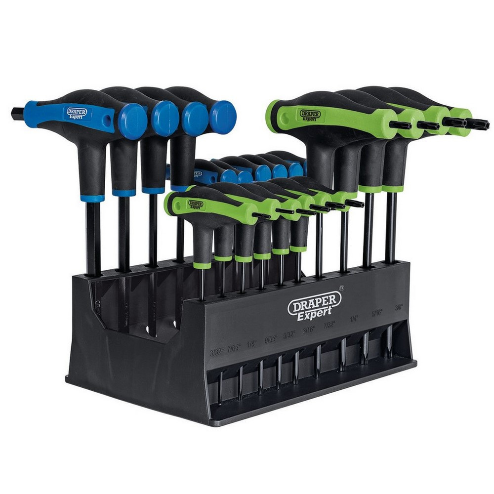 Set de chei cu cap hexagonal DRAPER Expert TX-STAR și chei hexagonale metrice cu mâner în formă de T și prindere flexibilă (20 d - DRA-70388 - D70388 - 5010559703883
