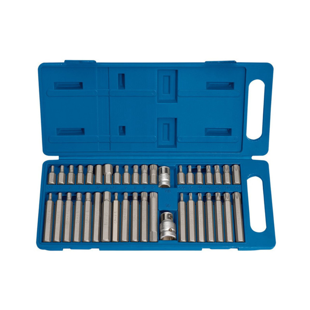 Set de capete de chei pentru mecanici DRAPER TX-STAR, hexagonale și canelate (Spline), 3/8, 1/2 (40 de piese) - DRA-33323 - D33323 - 5010559333233