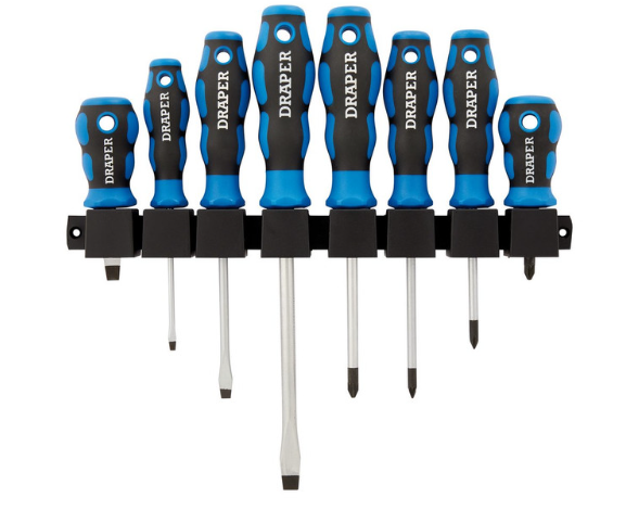 Jeu de tournevis à prise souple Draper Tools (8 pièces) - DRA-48933 - D48933 - 5010559489336