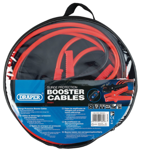 Draper Tools jumper cables with surge protection 5m x 29mm². - DRA-91884 - D91884 - 5010559918843