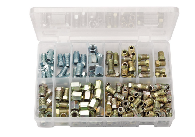 Draper Tools brake line fitting kit (205 pieces) - DRA-54367 - D54367 - 5010559543670