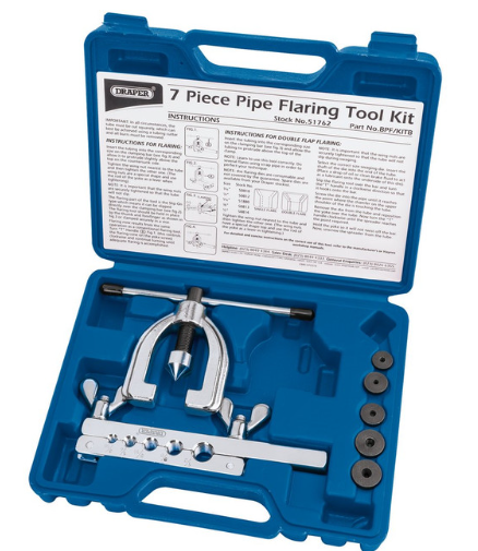 Remleiding flare kit Draper Tools (7 stuks) - DRA-51762 - D51762 - 5010559517626