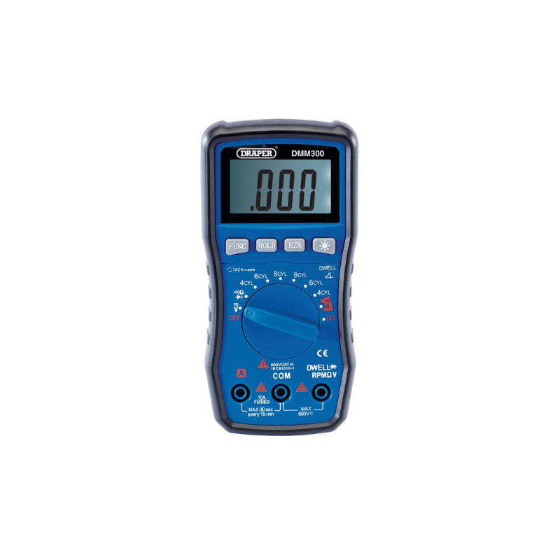 Digitale multimeter Draper Tools (automatische en handmatige schaal) voor auto's - DRA-41821 - D41821 - 5010559418213