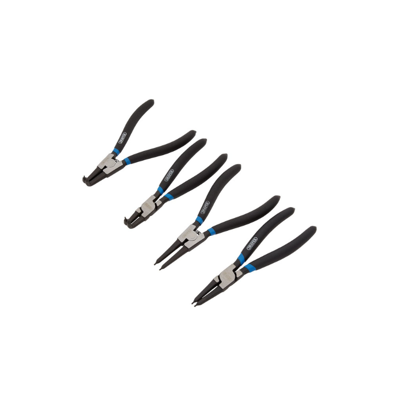 Set di pinze per anelli di sicurezza interni ed esterni Draper Tools (4 pezzi) - DRA-38999 - D38999 - 5010559389995
