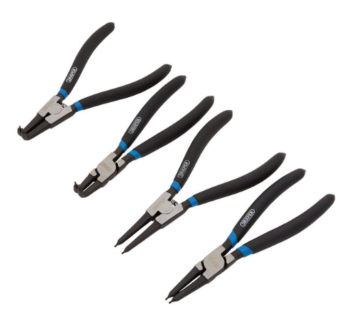 Set de clești pentru inele de siguranță interioare și exterioare Draper Tools (4 piese) - DRA-38999 - D38999 - 5010559389995
