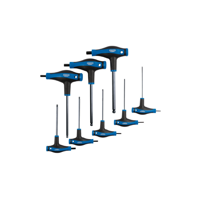 Jeu de clés Hex et tête sphérique à poignée en T Draper Tools ( 8 pièces ) - DRA-33873 - D33873 - 5010559338733