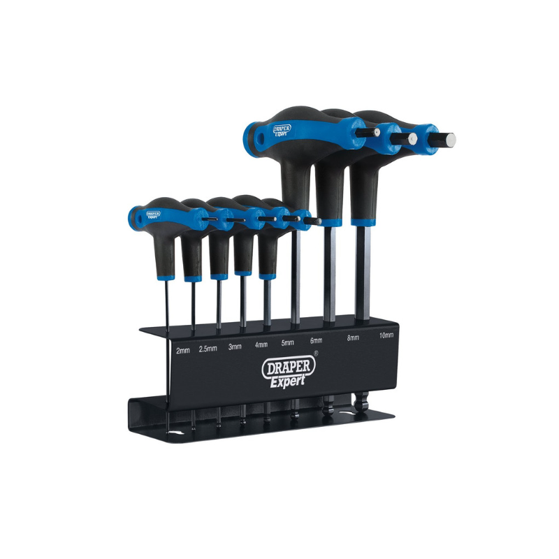 Set di chiavi esagonali e a sfera con impugnatura a T di Draper Tools (8 pezzi) - DRA-33873 - D33873 - 5010559338733