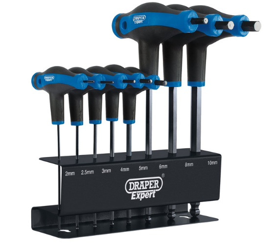 Draper Tools Hex and T-Handle Wrench Set ( 8 pieces ) - DRA-33873 - D33873 - 5010559338733