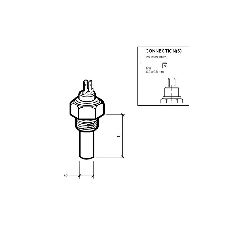 Watertemperatuursensor VDO 120°C 14x150 2 klemmen - V-323805001001N - 323-805-001-001N - 3661768404478