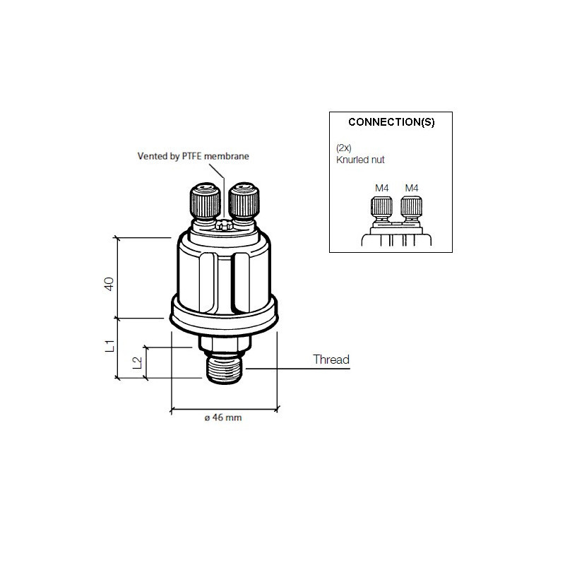 Turbo druksensor VDO 10 Bars geïsoleerd 10X100 - V-032003 - 360-081-032-003C - 3661768222775