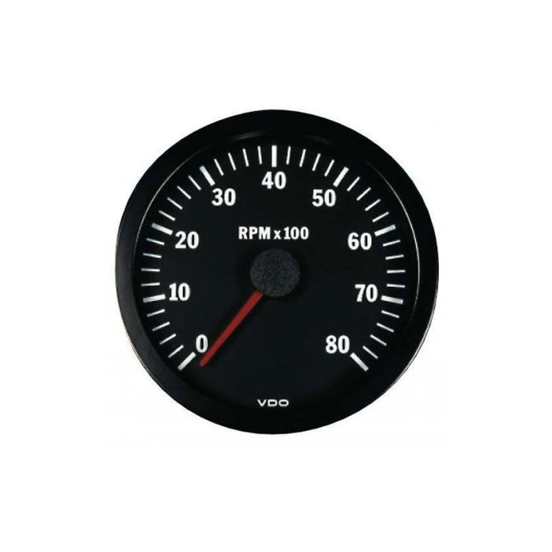 Tahometru VDO 8000 tururi/min, diametru 100, fundal negru, 4 / 6 / 8 cilindri, motorină / benzină - V-CT333-015-005 - 333-015-005G - 3661768257050