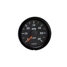 Tahometru VDO 6000 tururi/minut, diametru 52, fundal negru, 4 / 6 / 8 cilindri, motorină / benzină - V-CT333-015-009 - 333-015-009K - 4103590700285