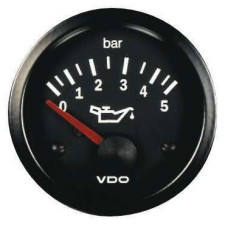 VDO Oil Pressure Gauge, Ø52 mm, 0 to 5 bar, 350-010-008K - V-PH350-010-008 - 350-010-008K - 4103590300676