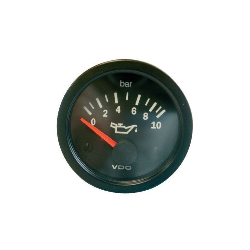 Manometru VDO pentru presiunea uleiului 0-10 bari, diametru 52, fund negru - V-PH350-010-007 - 350-010-007K - 4103590300669