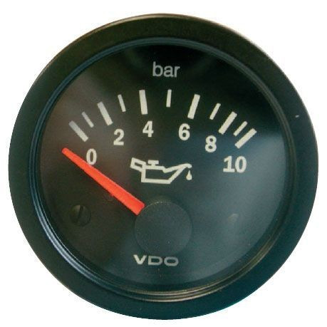 Manometru VDO pentru presiunea uleiului 0-10 bari, diametru 52, fund negru - V-PH350-010-007 - 350-010-007K - 4103590300669
