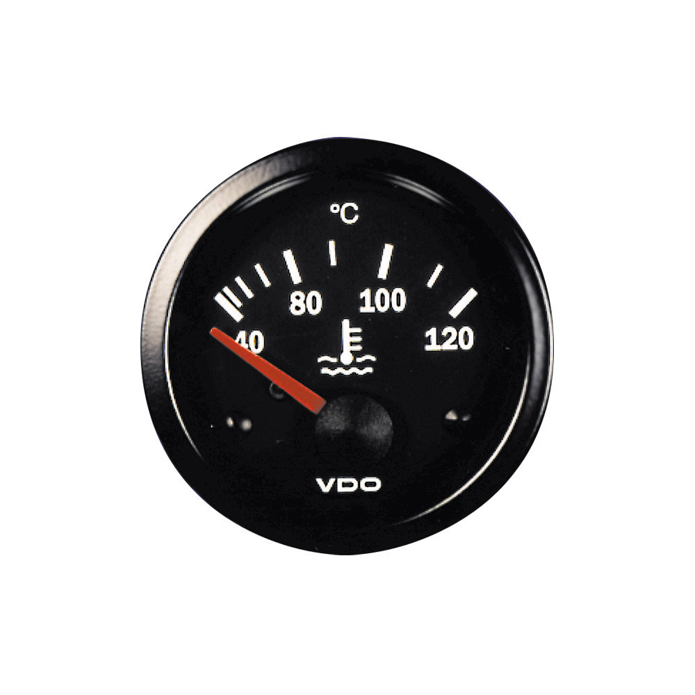 Manometru de temperatură a apei 120°, fundal negru, diametru 52, cu suport - V-TE310-010-012 - 310-010-012K - 3661768223055