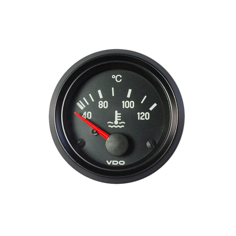 Manometru VDO pentru temperaturăa apei 120°, Vision, diametru 52, fundal negru - V-TE310-010-002 - 310-010-002K - 4103590400772