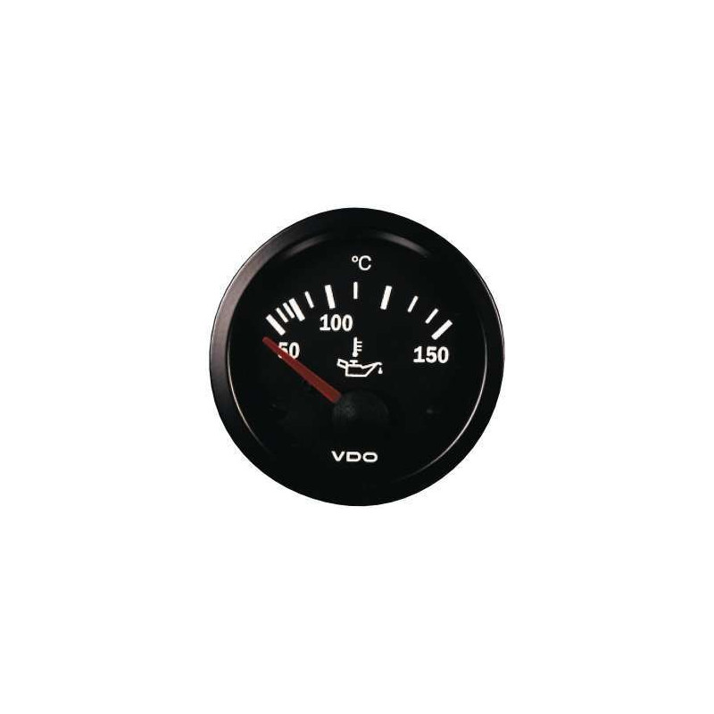Manometru VDO pentru temperaturăa uleiului 150°, Vision, diametru 52, fundal negru - V-TH310-010-003 - 310-010-003K - 4103590400789