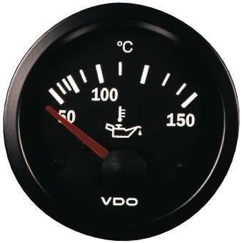 Manometru VDO pentru temperaturăa uleiului 150°, Vision, diametru 52, fundal negru - V-TH310-010-003 - 310-010-003K - 4103590400789