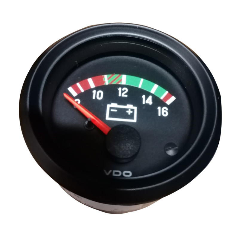 Manometer Voltmeter VDO Cockpit International 8 / 16 Volt Diameter 52 Zwarte bodem - V-VO332-030-001 - 332-030-001G - 4103590925305