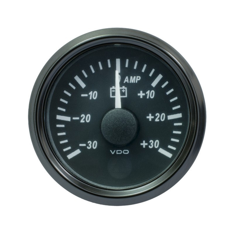 Ampèremètre VDO SingleViu Diamètre 52mm Fond Noir -30A/+30A - V-AM-3833090001 - A2C3833090001 - 3661768608012