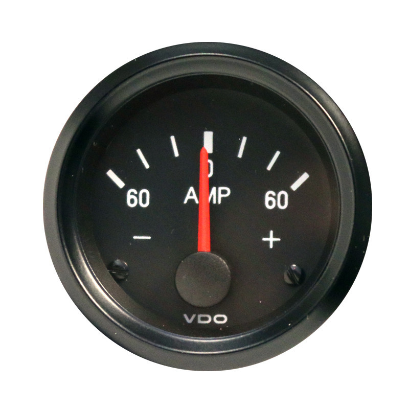Ampermetru VDO Cockpit International de 60 A, cu fundal negru, diametru 52 mm - V-AM190-037-002 - 190-037-002G - 3661768280553