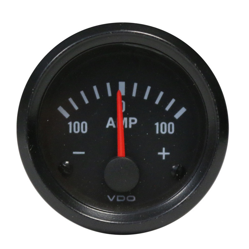 100A ampèremeter VDO VISION Zwarte achtergrond Diameter 52mm - V-AM190-037-003 - 190-037-003G - 3661768319611