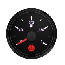 Manometru pentru nivelul de combustibil VDO SingleViu, diametru 52 mm, fundal negru, cu indicator cu pârghie - V-NE-3833100001 - A2C3833100001 - 3661768608081