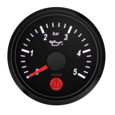 Oliedrukmeter VDO SingleViu Diameter 52mm Zwarte Bodem 0-5Bars - V-PH-3833160001 - A2C3833160001 - 3661768608067