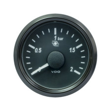 Manometer Turbo VDO SingleViu 0-2Bars Diameter 52 Zwarte voet - V-PT-3833490001 - A2C3833490001 - 3661768607138