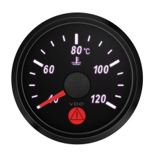 Watertemperatuur VDO SingleViu 52mm Diameter Zwarte Bodem 40°C/120° Watertemperatuur - V-TE-3833320001 - A2C3833320001 - 3661768608050