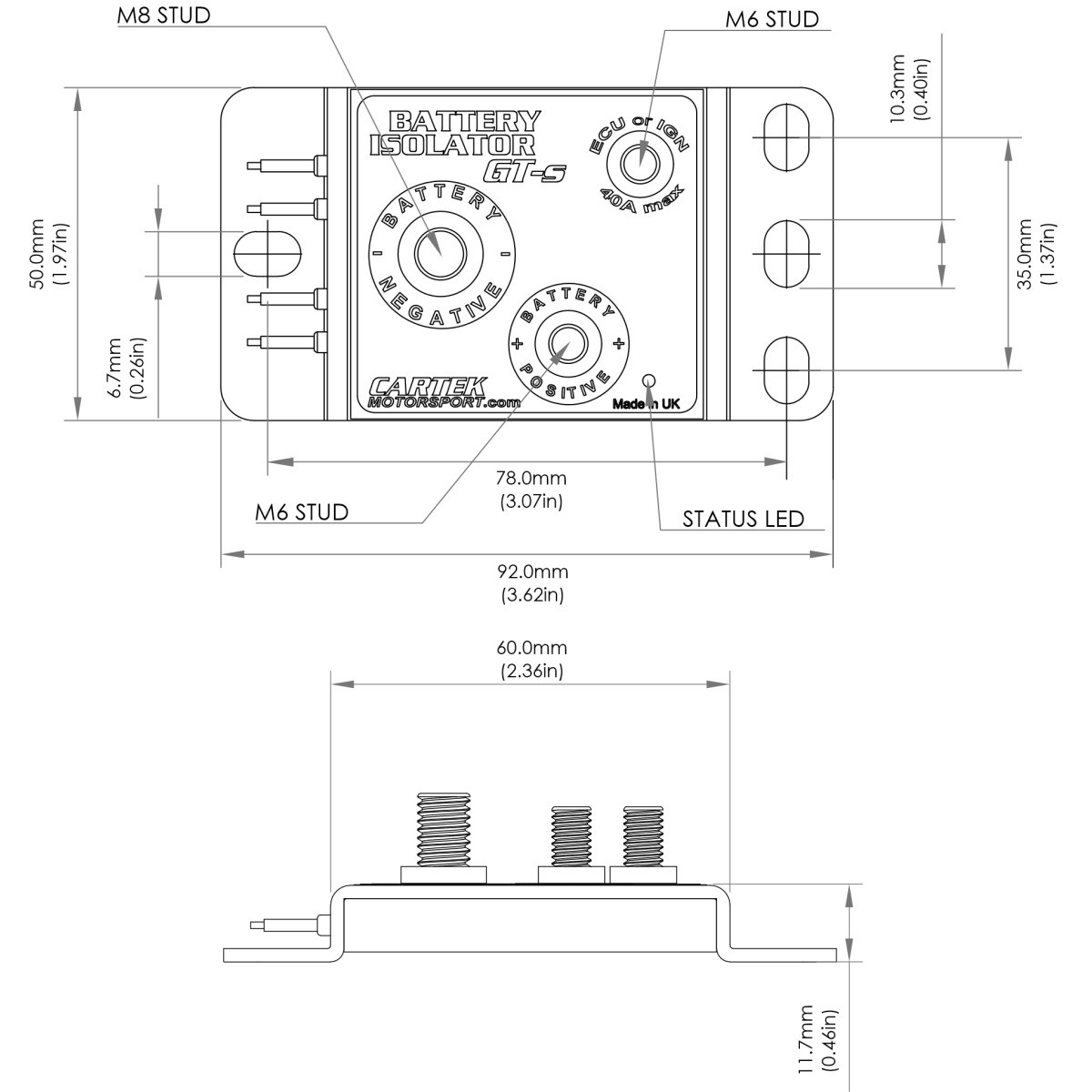 Întrerupător de circuit electronic Cartek GT cu buton roșu CK-BG-06-R - AS-CK-BG-06-R - CK-BG-06-R - 3661768467121