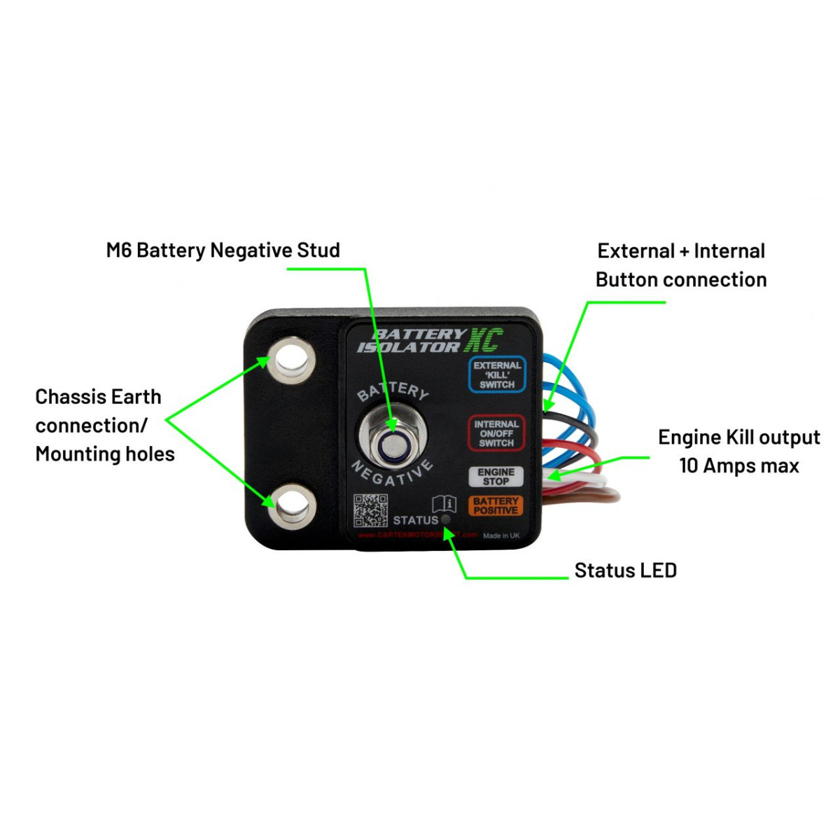 Set de intrerupător de circuit electronic Cartek X-Pro cu buton exterior - CK-BXP-05.R - CK-BXP-05-R - 3666618603964