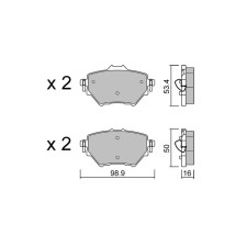 Plăcuțe de frână GT2i Club spate pentru Peugeot e-208 GTI - GT-PC10031 - 3666618851174