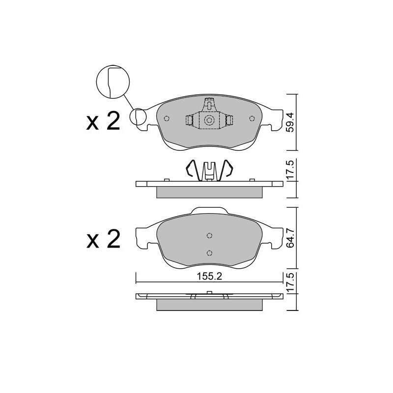 Pastiglie freno anteriori Club Dacia Renault – GT-PC8334 - GT-PC8334 - 3666618851167