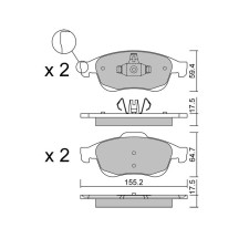 GT2i Club-remblokken (voor) voor Renault Clio VI  1.8 E-tech 160 Full Hybrid - GT-PC8334 - 3666618851167