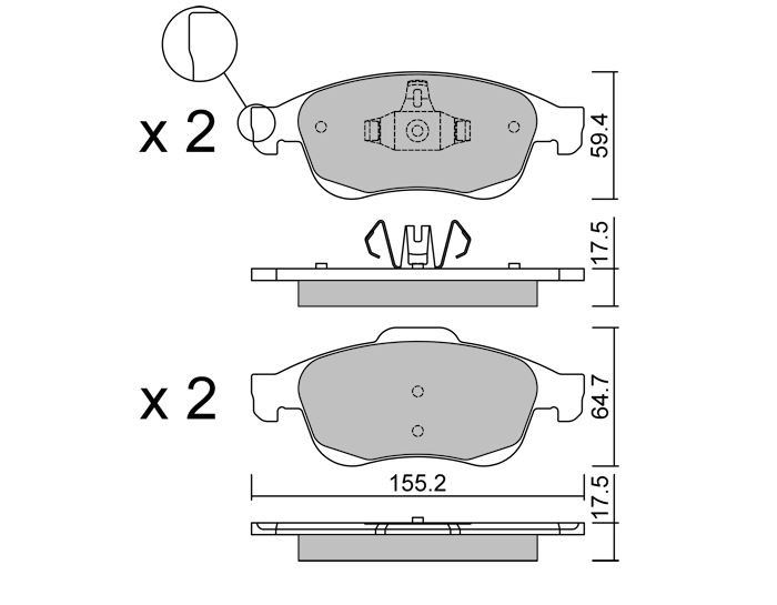 Plăcuțe de frână față Club Dacia Renault – GT-PC8334 - GT-PC8334 - 3666618851167
