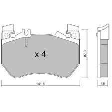 Plăcuțe de frână GT2i Club față pentru Mercedes Clasa E 450 4MATIC (W124) - GT-PC13581 - 3666618851204