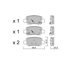 GT2i Club Rear Brake Pads for Hyundai Kona II EV - GT-PC14581 - 3666618851235