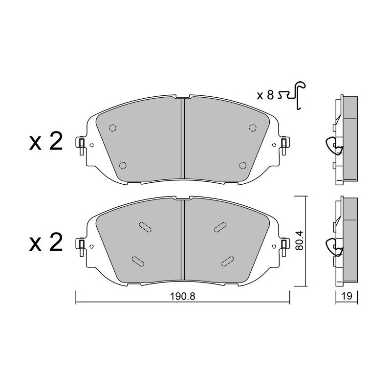 Plaquettes avant Club Peugeot 3008 5008 C5 Aircross – GT-PC14970 - GT-PC14970 - 3666618851259