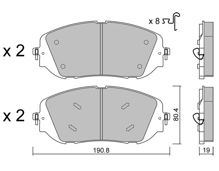 GT2i Club Front Brake Pads for Peugeot 3008 Plug-in Hybrid 225 - GT-PC14970 - 3666618851259