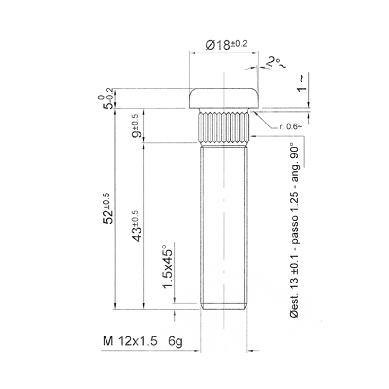 GT2i Race & Safety Ford Gegroefde plug 12x150mm lengte 57mm - BR-CPGS01 - 3661768460443