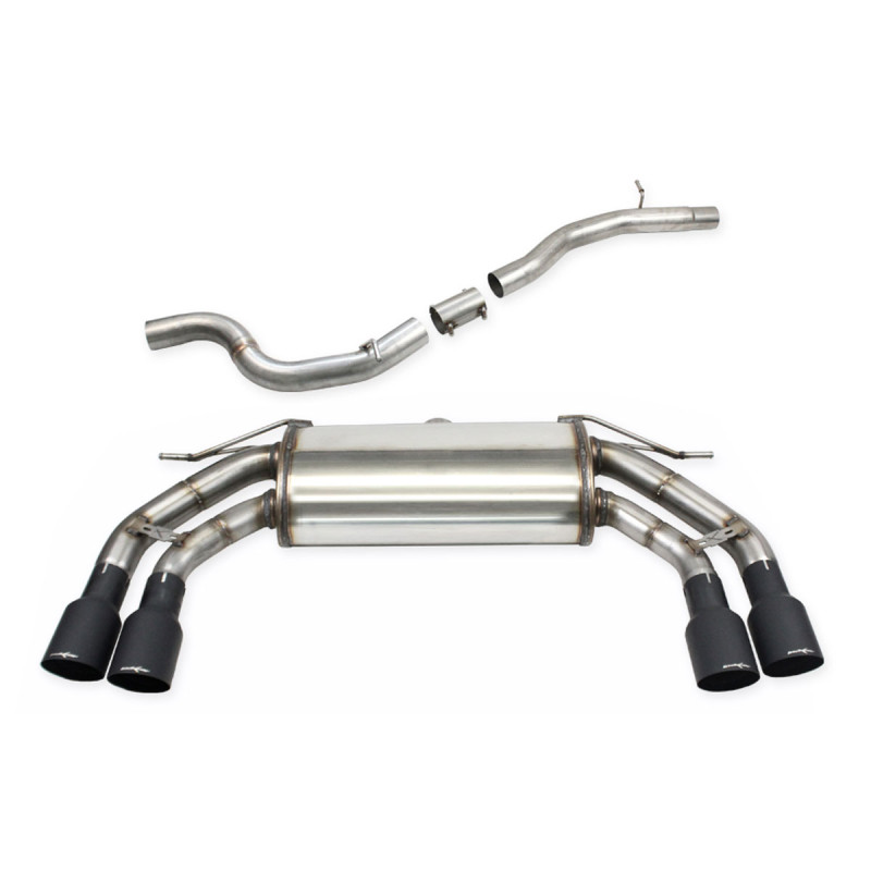 Catback + rechtstreekse centrale uitlaatpijp van Inoxcar 2x90 Racing Black Ceramic Cupra Ateca 2,0 TSI 4-Drive 2023-2026 - IC-CATBACKATECA0190CBK - CATBACK.ATECA.01.90CBLACK - 3666618850306