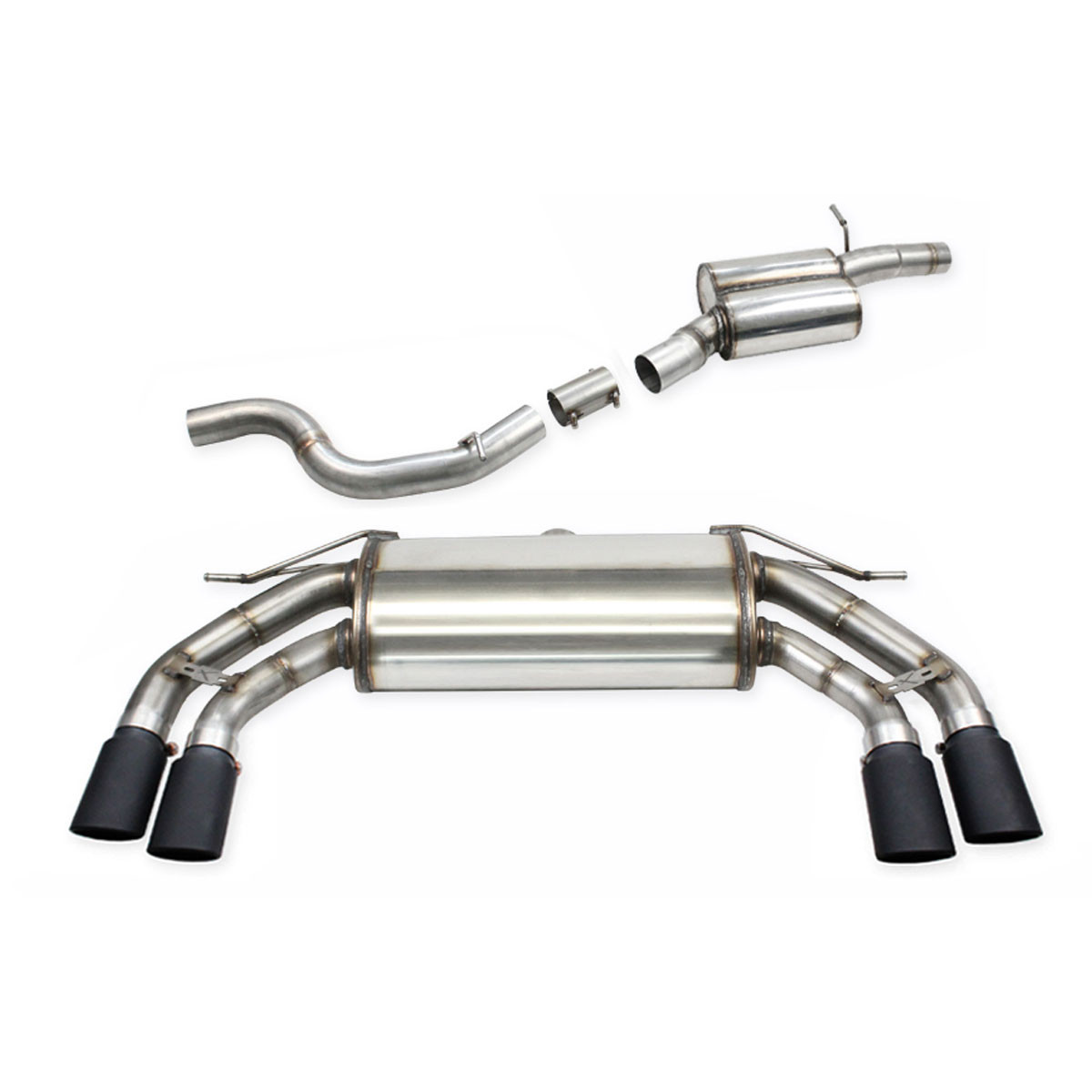 Catback +tube central avec silencieux Inoxcar 2x90x70 X-Race noir mat Cupra Ateca 2,0TSI 4-Drive 2023-2026 - IC-CATBACKATECA0290X70BM - CATBACK.ATECA.02.90X70BM - 3666618850276