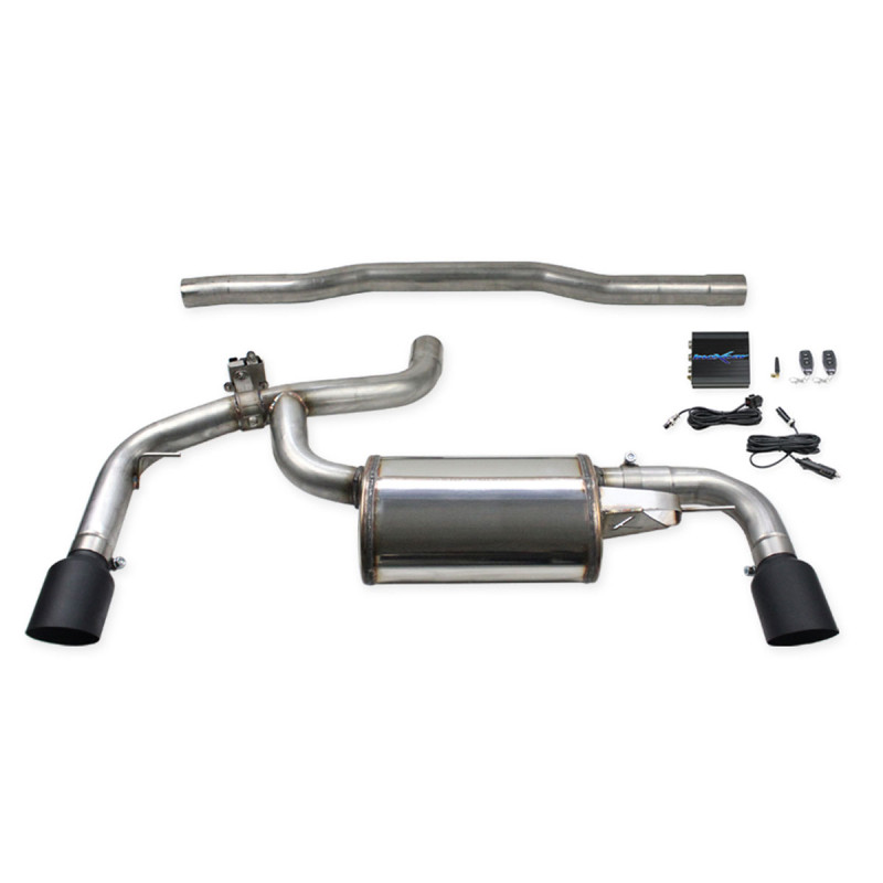Inoxcar 100 Racing Black Ceramic right + left rear muffler + valve Mini Countryman (F60) 2,0 Cooper S 2021 on - IC-VALVMICO3710CBK - VALV.MICO.37.10CBLACK - 3666618798547