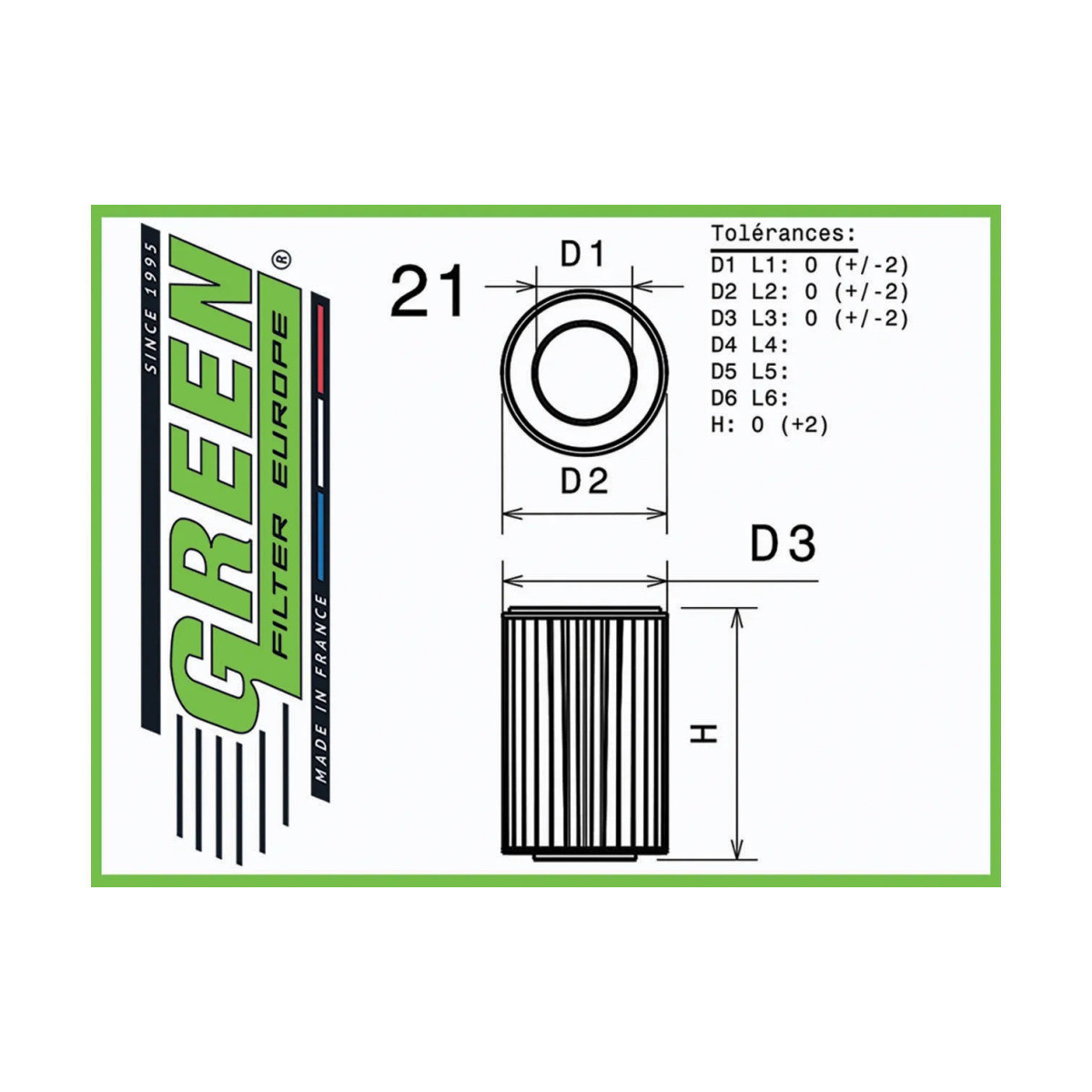 GREEN FILTER OEM replacment air filter ALFA 156 2.0 16V Twinspark - GR-G491599 - G491599 - 3700161109549